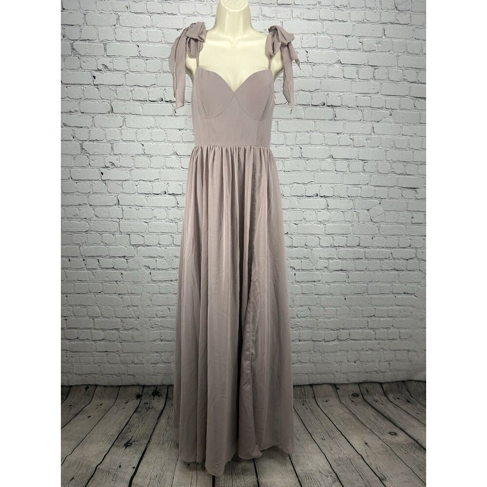 Revelry Light Purple Tied Shoulder Strap Sweetheart Gown Dress Bridesmaid Size 6